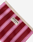 VIVA -Bordo Pembe Çizgili Naylon Kumaş Pouch Portföy Çanta