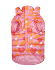 Orange Pink Checkered Puffer Mont