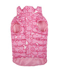 Pink Flowers Puffer Mont