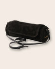 Roll Black Suede Bag