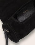Roll Black Suede Bag