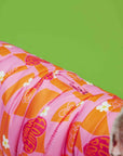 Orange Pink Checkered Puffer Mont