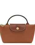 Longchamp Le Pliage Original Pouch With Handle Cognac