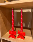 Candy Cane Kırmızı 2'li Şamdan Mum Seti
