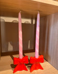 Candy Cane Pembe 2'li Şamdan Mum Seti