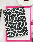 Canvas Notebook, Black & White Hearts