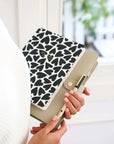 Canvas Notebook, Black & White Hearts
