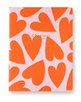 Canvas Notebook, Pink & Orange Hearts