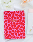 Canvas Notebook, Pink & Red Hearts