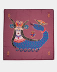 Bordo Şahmeran Monogram Fular