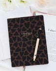 Canvas Notebook, Black & Brown Hearts