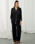Amour Heart Pijama Black