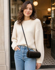 Roll Black Suede Bag