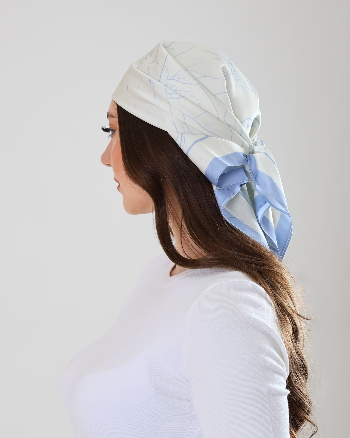 Fi Blue Saten Fular