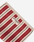 VIVA - Bordo Krem Çizgili Naylon Kumaş Pouch Portföy Çanta