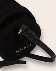 Roll Black Suede Bag