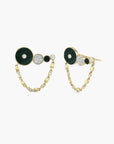 Circular Malachite Ear Climber Küpe