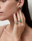 Circular Malachite Ear Climber Küpe