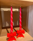 Candy Cane Kırmızı 2'li Şamdan Mum Seti