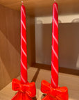 Candy Cane Kırmızı 2'li Şamdan Mum Seti