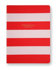 Canvas Notebook, Pink & Red Stripes