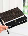 Canvas Notebook, Black & Brown Hearts