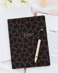 Canvas Notebook, Black & Brown Hearts