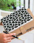 Canvas Notebook, Black & White Hearts