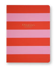 Canvas Notebook, Pink & Orange Stripes