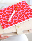 Canvas Notebook, Pink & Red Hearts
