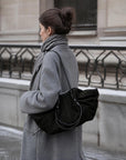 Dyna Black Suede Bag