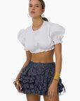 Mimi Crop Bluz / Beyaz