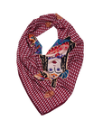 Bordo Şahmeran Monogram Fular