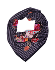 Siyah Şahmeran Monogram Fular
