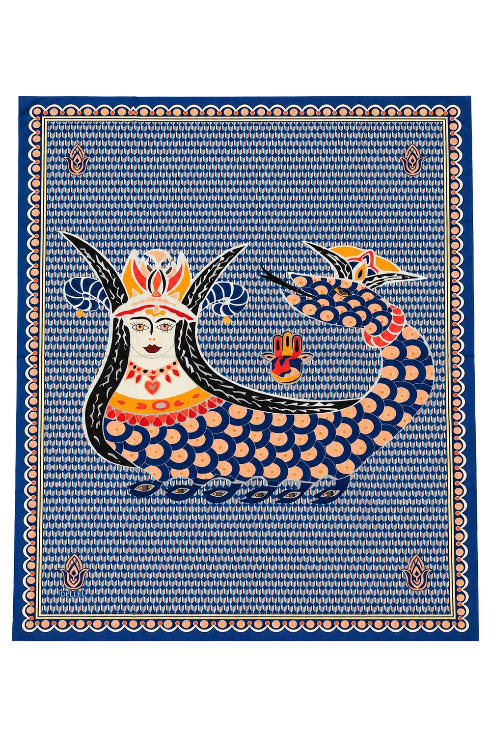 Mavi Şahmeran Monogram Pareo